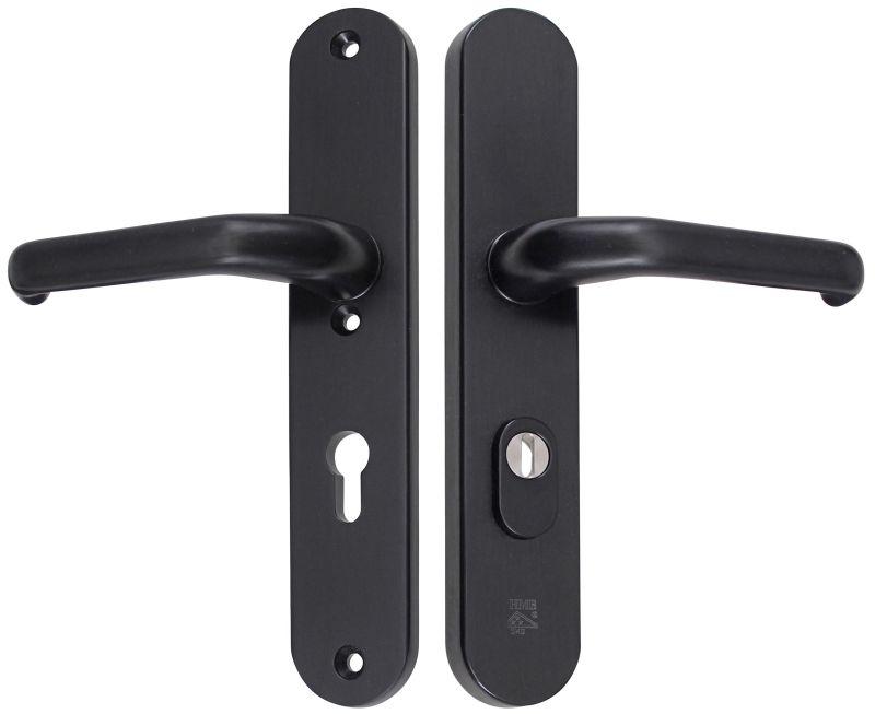 M-Line Noir | Zwart Veiligheidbeslag | Afgerond Breed | PC72 | Kruk/Kruk | Kerntrekbeveiliging