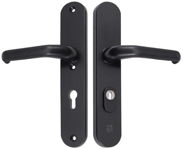 M-Line Noir | Zwart Veiligheidbeslag | Afgerond Breed | PC72 | Kruk/Kruk | Kerntrekbeveiliging