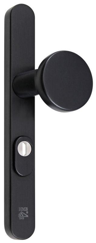 M-Line Noir | Zwart Veligheidsbeslag | Afgerond Smal | PC72 | Kruk/Knop | Kerntrekbeveiliging