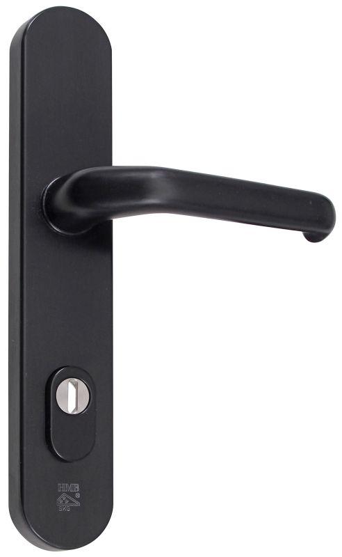 M-Line Noir | Zwart Veiligheidsbeslag | Afgerond Breed | PC92 | Kruk/Kruk | Kerntrekbeveiliging