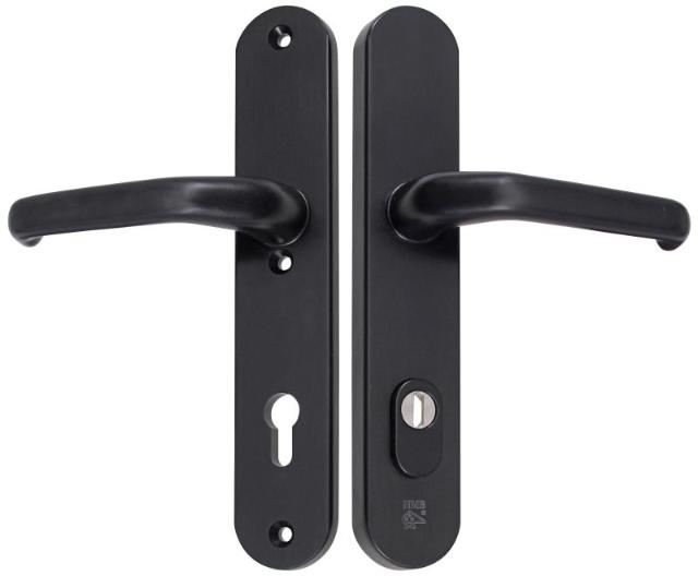 M-Line Noir | Zwart Veiligheidsbeslag | Afgerond Breed | PC92 | Kruk/Kruk | Kerntrekbeveiliging
