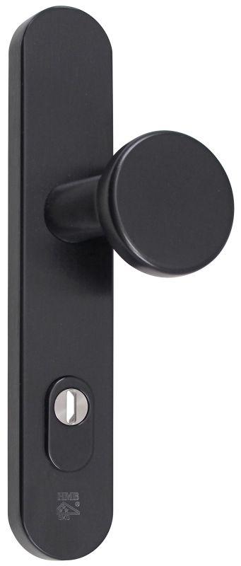 M-line Noir | Zwart Veiligheidbeslag | Afgerond Breed | PC92 | Kruk/Knop | Kerntrekbeveiliging