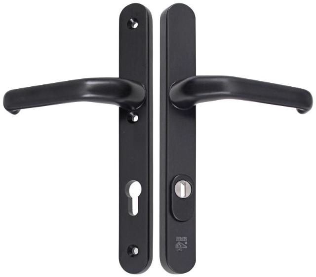M-line Noir | Zwart Veiligheidbeslag | Afgerond Smal | PC92 | Kruk/Kruk | Kerntrekbeveiliging
