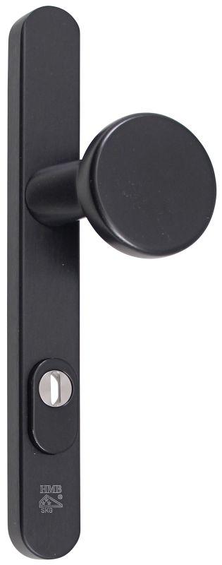 M-line Noir | Zwart Veiligheidbeslag | Afgerond Smal | PC92 | Kruk/Knop | Kerntrekbeveiliging
