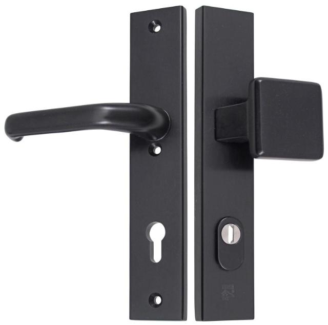 M-line Noir | Zwart Veiligheidbeslag | Recht Breed | PC92 | Kruk/Knop | Kerntrekbeveiliging