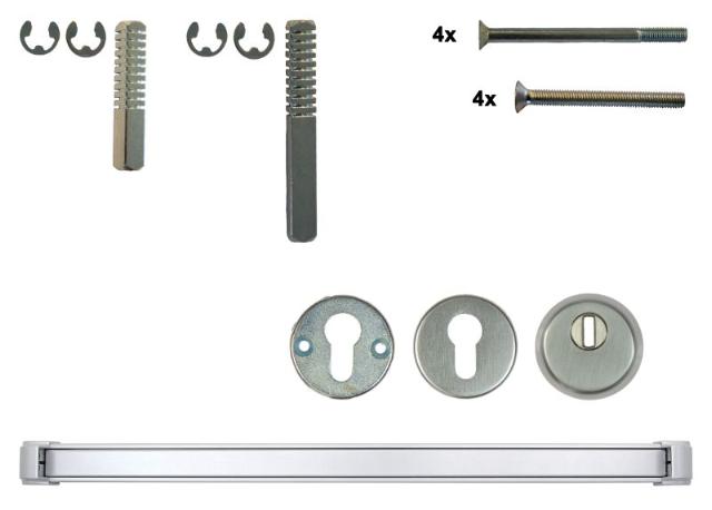 Antipaniek Inbouwset | Enkele Deur | Duwbalk | Toepasbaar met Serie 010/012 | Aluminium