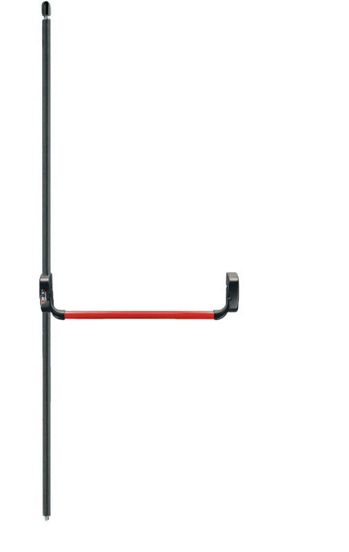 Antipaniek Opbouwset | ISEO Bolt | Duwstang | EN1125 | 2-punts |  Boven+Onder | Zwart