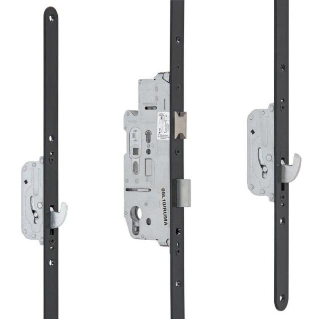 Serie 004 Noir | SKG3 Cilinderbediende Meerpuntssluiting | Voorplaat 24x1700 mm | DM55 | PC72