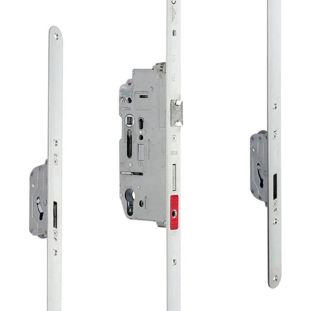 Serie 006 | SKG3 Cilinderbediende Antipaniek Meerpuntssluiting | Voorplaat 24x1700mm | DM65 | PC92 | Draairichting 2&3